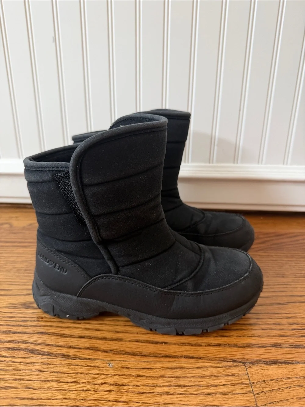 Lands End Kids Black Winter Snow Boots Size 1